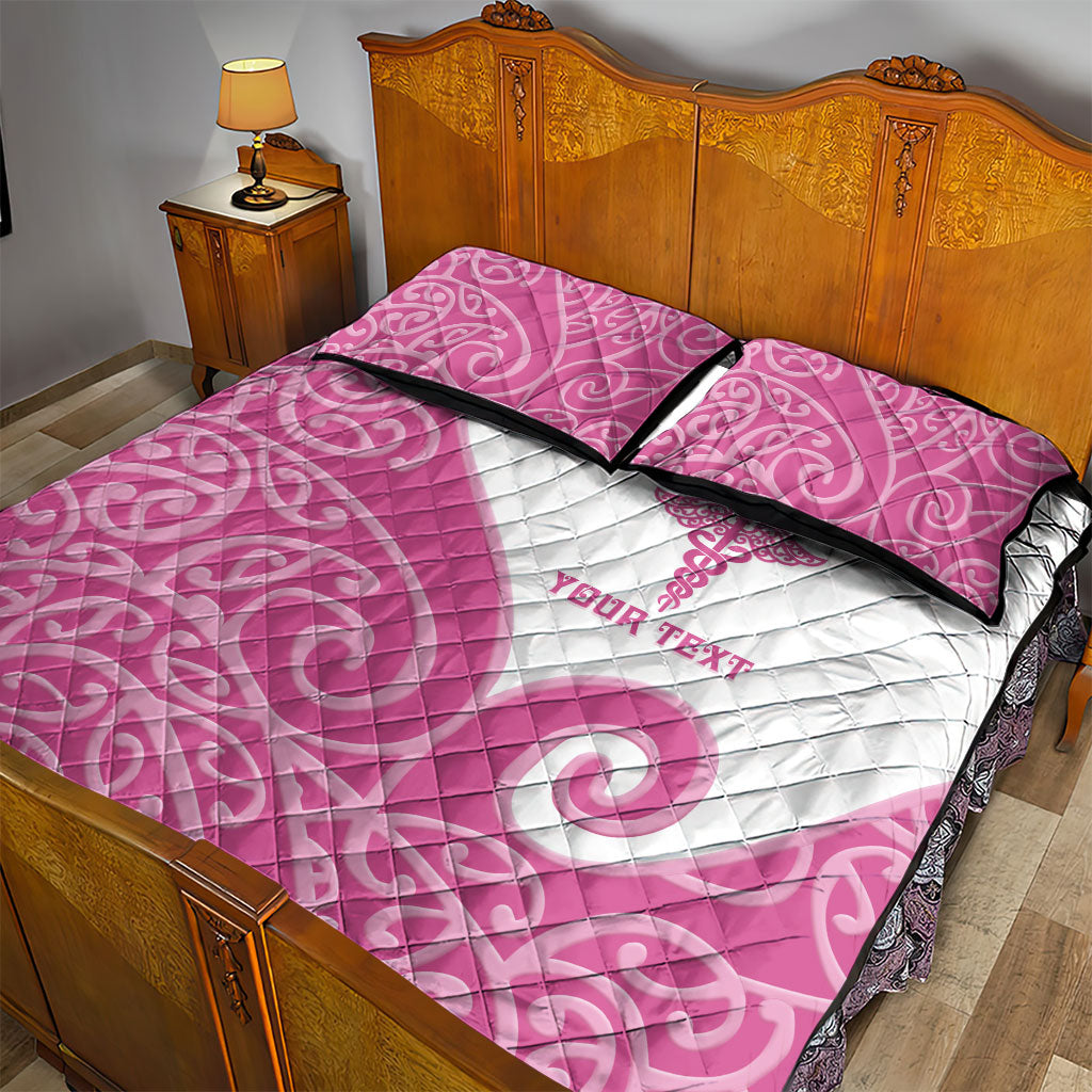 Personalised New Zealand Nurse Quilt Bed Set Maori Koru Pink Version LT05 - Polynesian Pride