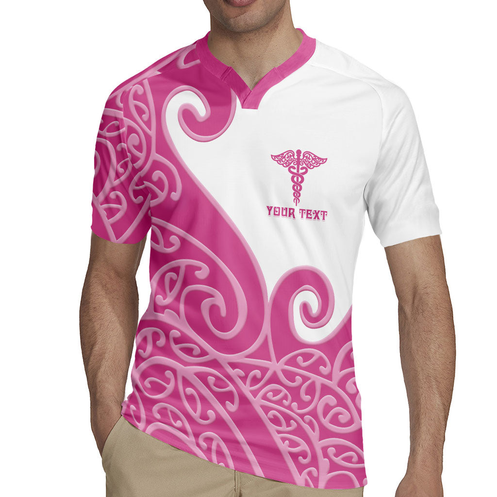 Personalised New Zealand Nurse Rugby Jersey Maori Koru Pink Version LT05 - Polynesian Pride