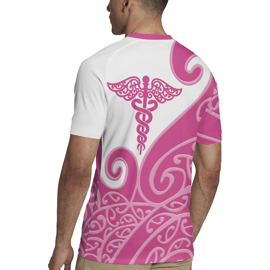 Personalised New Zealand Nurse Rugby Jersey Maori Koru Pink Version LT05 - Polynesian Pride