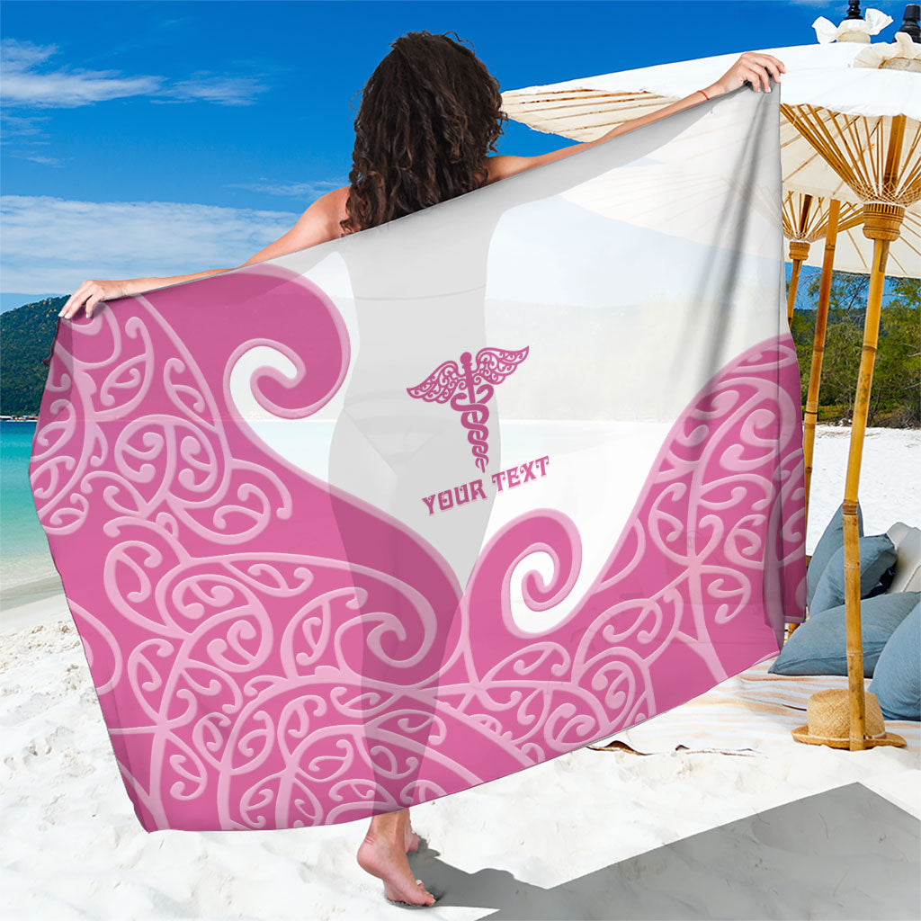 Personalised New Zealand Nurse Sarong Maori Koru Pink Version LT05 One Size 44 x 66 inches Pink - Polynesian Pride