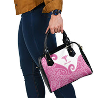 Personalised New Zealand Nurse Shoulder Handbag Maori Koru Pink Version LT05 - Polynesian Pride
