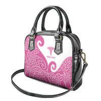 Personalised New Zealand Nurse Shoulder Handbag Maori Koru Pink Version LT05 - Polynesian Pride