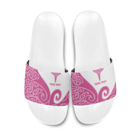 Personalised New Zealand Nurse Slide Sandals Maori Koru Pink Version LT05 Pink - Polynesian Pride