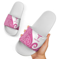 Personalised New Zealand Nurse Slide Sandals Maori Koru Pink Version LT05 - Polynesian Pride