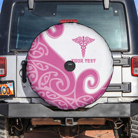 Personalised New Zealand Nurse Spare Tire Cover Maori Koru Pink Version LT05 Pink - Polynesian Pride
