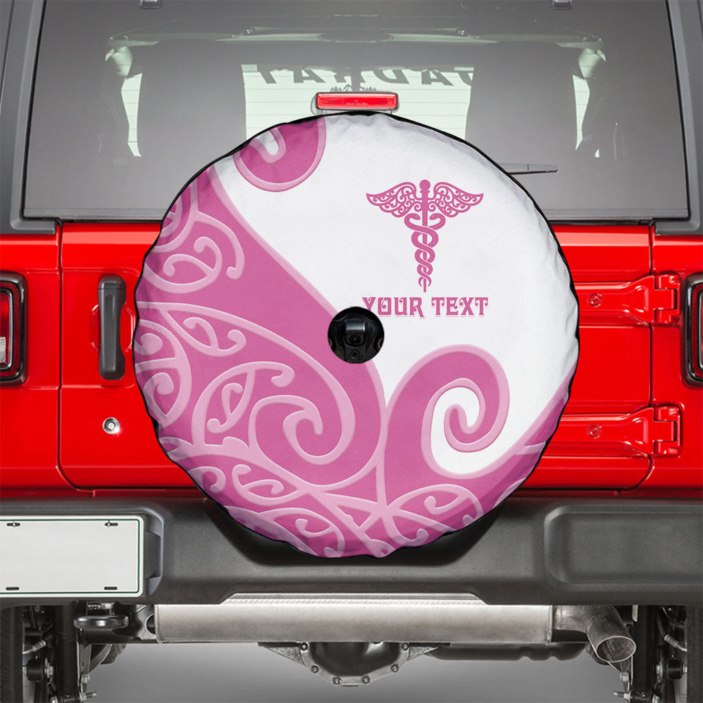 Personalised New Zealand Nurse Spare Tire Cover Maori Koru Pink Version LT05 - Polynesian Pride