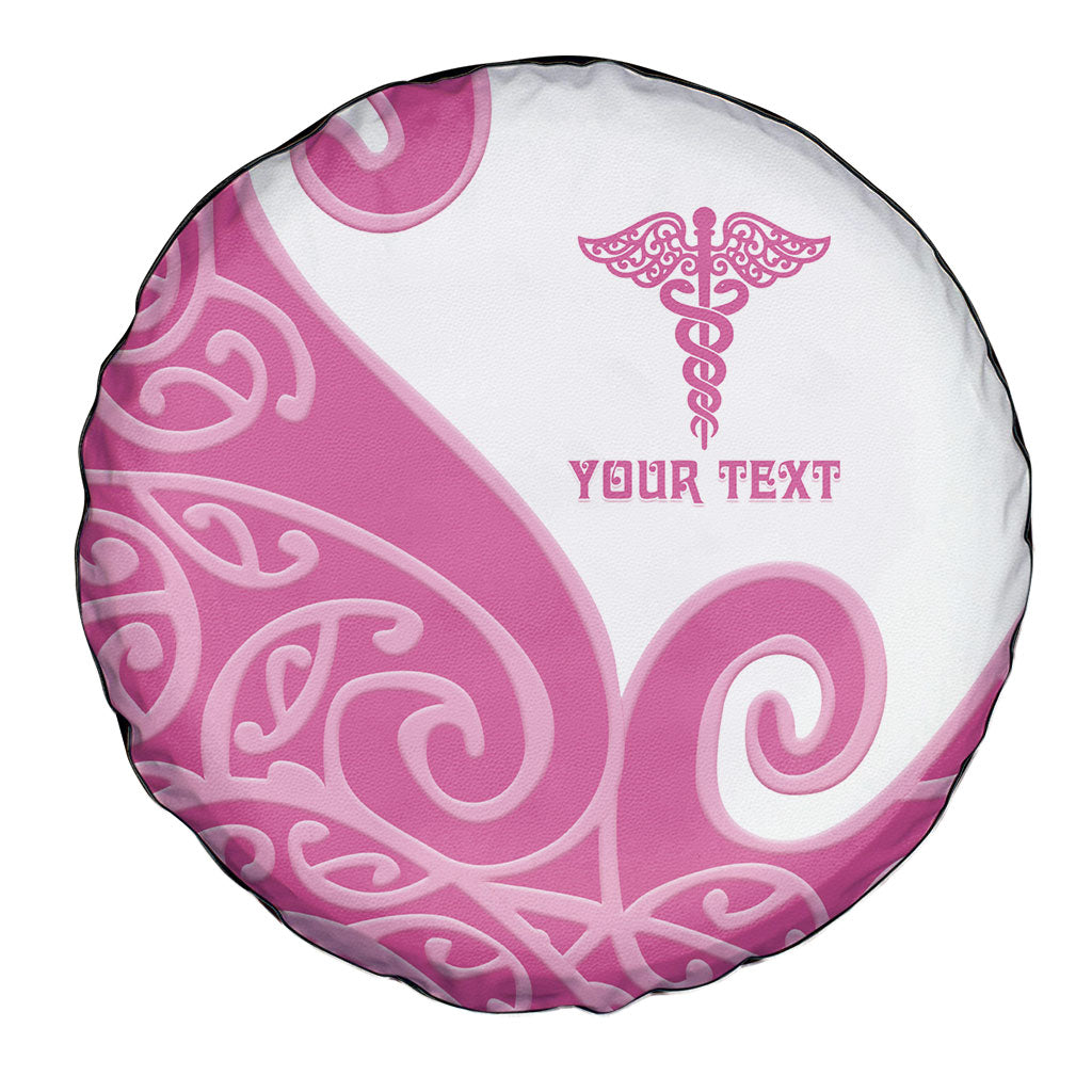 Personalised New Zealand Nurse Spare Tire Cover Maori Koru Pink Version LT05 - Polynesian Pride