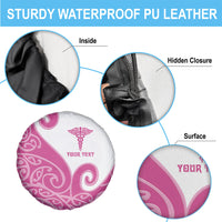 Personalised New Zealand Nurse Spare Tire Cover Maori Koru Pink Version LT05 - Polynesian Pride