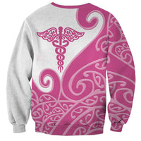 Personalised New Zealand Nurse Sweatshirt Maori Koru Pink Version LT05 - Polynesian Pride