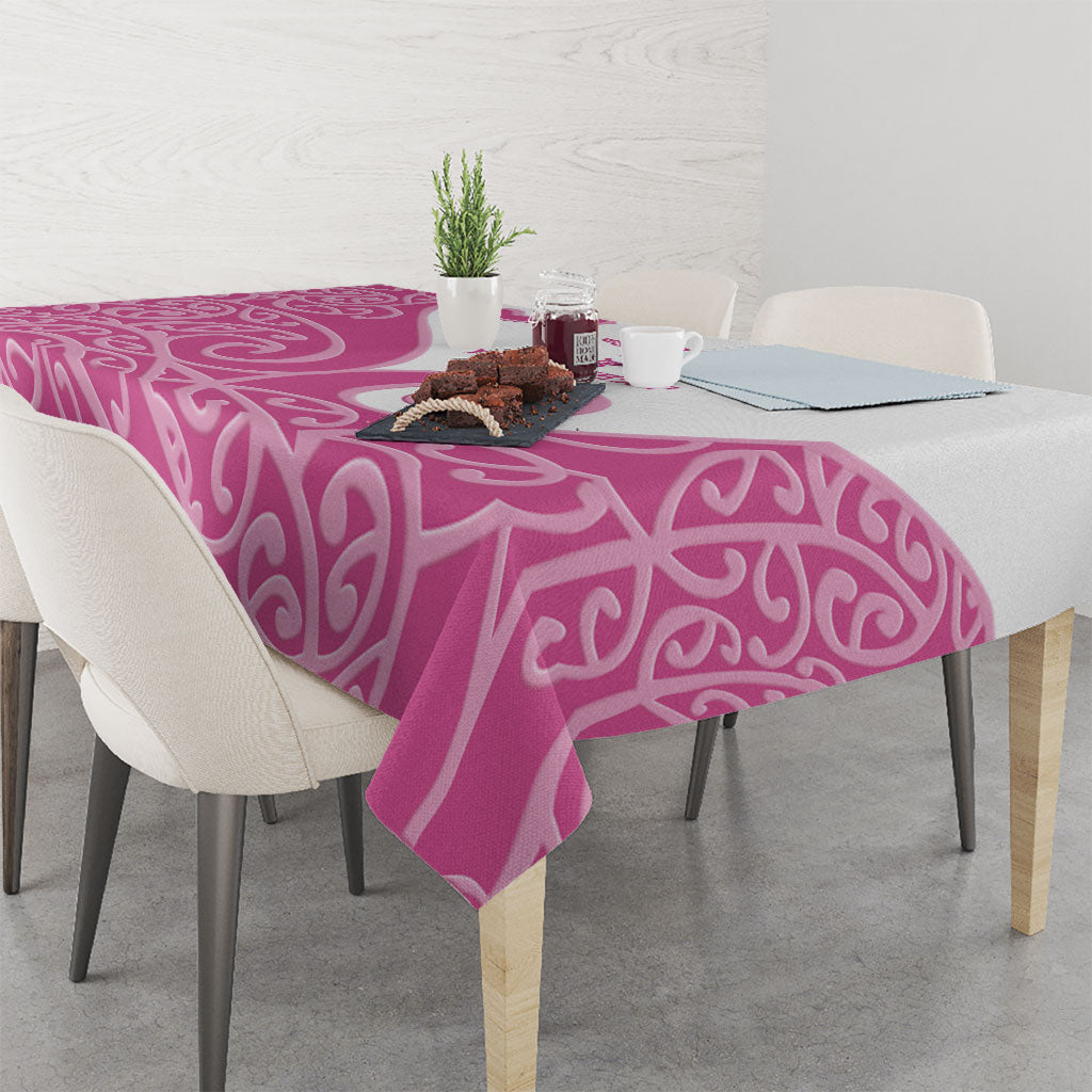 Personalised New Zealand Nurse Tablecloth Maori Koru Pink Version LT05 - Polynesian Pride