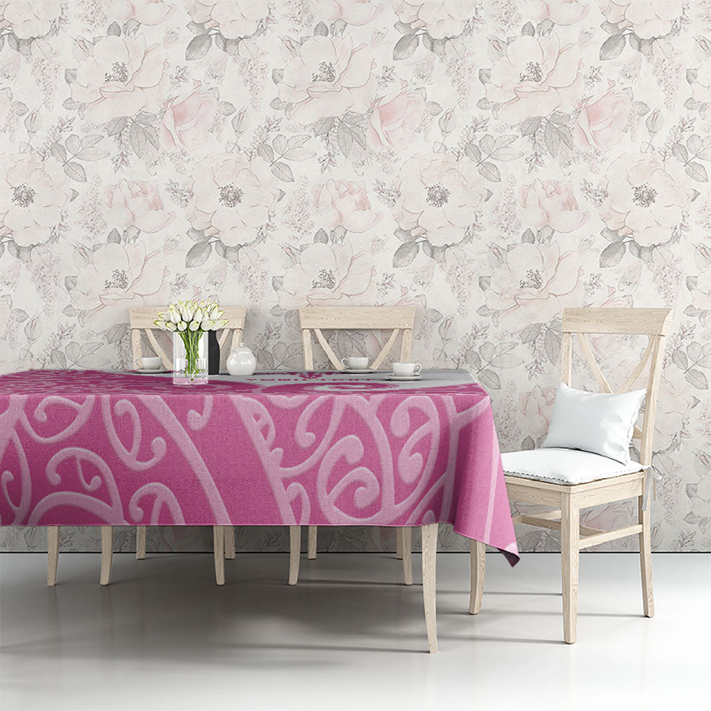 Personalised New Zealand Nurse Tablecloth Maori Koru Pink Version LT05 - Polynesian Pride
