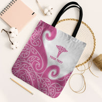 Personalised New Zealand Nurse Tote Bag Maori Koru Pink Version LT05 Black Strap One Size Pink - Polynesian Pride