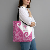 Personalised New Zealand Nurse Tote Bag Maori Koru Pink Version LT05 - Polynesian Pride