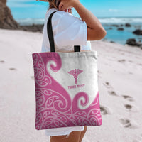 Personalised New Zealand Nurse Tote Bag Maori Koru Pink Version LT05 - Polynesian Pride