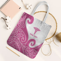 Personalised New Zealand Nurse Tote Bag Maori Koru Pink Version LT05 White Strap One Size Pink - Polynesian Pride