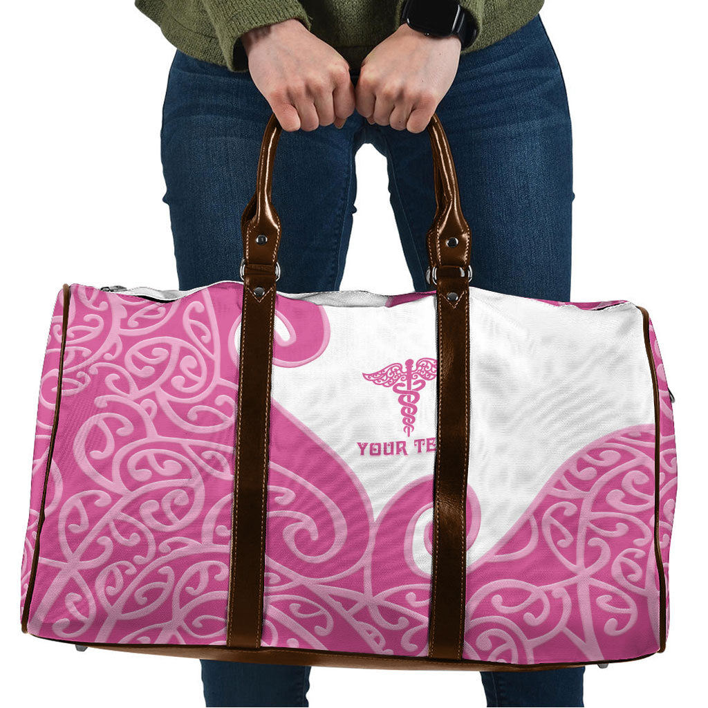 Personalised New Zealand Nurse Travel Bag Maori Koru Pink Version LT05 Pink - Polynesian Pride