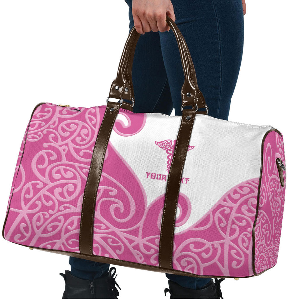 Personalised New Zealand Nurse Travel Bag Maori Koru Pink Version LT05 - Polynesian Pride