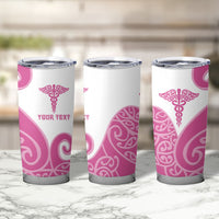 Personalised New Zealand Nurse Tumbler Cup Maori Koru Pink Version LT05 - Polynesian Pride