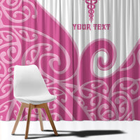 Personalised New Zealand Nurse Window Curtain Maori Koru Pink Version LT05 - Polynesian Pride