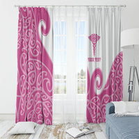 Personalised New Zealand Nurse Window Curtain Maori Koru Pink Version LT05 - Polynesian Pride