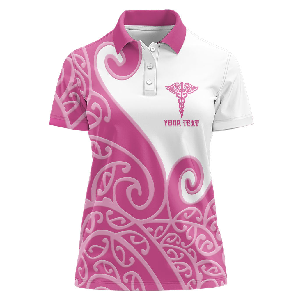 Personalised New Zealand Nurse Women Polo Shirt Maori Koru Pink Version LT05 Female Pink - Polynesian Pride