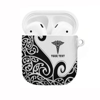 Personalised New Zealand Nurse AirPods Case Maori Koru Black Version LT05 Black - Polynesian Pride