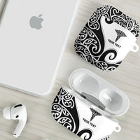 Personalised New Zealand Nurse AirPods Case Maori Koru Black Version LT05 - Polynesian Pride