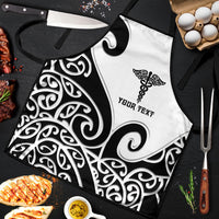 Personalised New Zealand Nurse Apron Maori Koru Black Version LT05 Black - Polynesian Pride