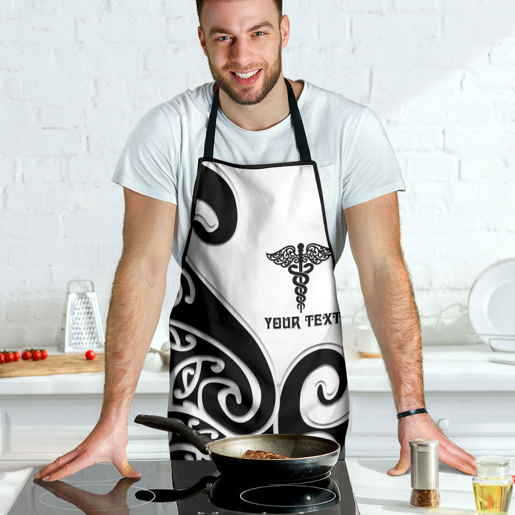 Personalised New Zealand Nurse Apron Maori Koru Black Version LT05 - Polynesian Pride