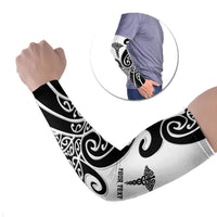 Personalised New Zealand Nurse Arm Sleeves Maori Koru Black Version LT05 Set of 2 Black - Polynesian Pride