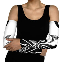 Personalised New Zealand Nurse Arm Sleeves Maori Koru Black Version LT05 - Polynesian Pride