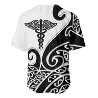 Personalised New Zealand Nurse Baseball Jersey Maori Koru Black Version LT05 - Polynesian Pride