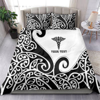 Personalised New Zealand Nurse Bedding Set Maori Koru Black Version LT05 - Polynesian Pride