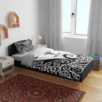 Personalised New Zealand Nurse Bedding Set Maori Koru Black Version LT05 - Polynesian Pride