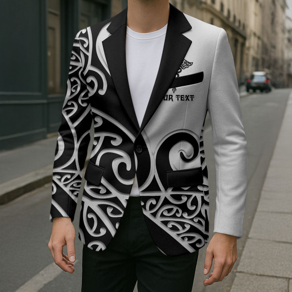 Personalised New Zealand Nurse Blazer Maori Koru Black Version LT05 - Polynesian Pride