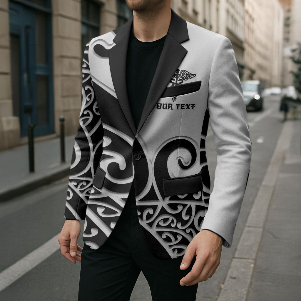 Personalised New Zealand Nurse Blazer Maori Koru Black Version LT05 - Polynesian Pride