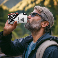 Personalised New Zealand Nurse 4 in 1 Can Cooler Tumbler Maori Koru Black Version LT05 - Polynesian Pride
