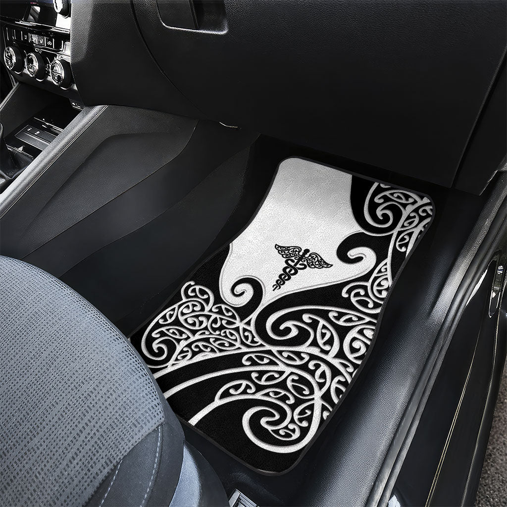 New Zealand Nurse Car Mats Maori Koru Black Version LT05 - Polynesian Pride