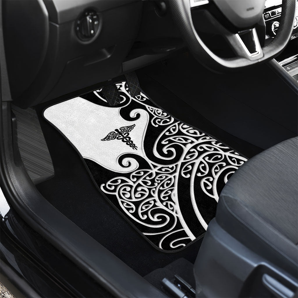 New Zealand Nurse Car Mats Maori Koru Black Version LT05 - Polynesian Pride