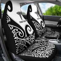 Personalised New Zealand Nurse Car Seat Cover Maori Koru Black Version LT05 - Polynesian Pride