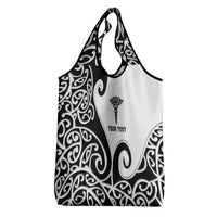 Personalised New Zealand Nurse Grocery Bag Maori Koru Black Version LT05 - Polynesian Pride
