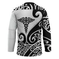 Personalised New Zealand Nurse Hockey Jersey Maori Koru Black Version LT05 - Polynesian Pride