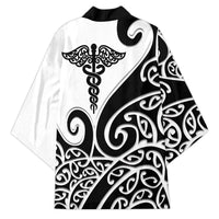 Personalised New Zealand Nurse Kimono Maori Koru Black Version LT05 - Polynesian Pride