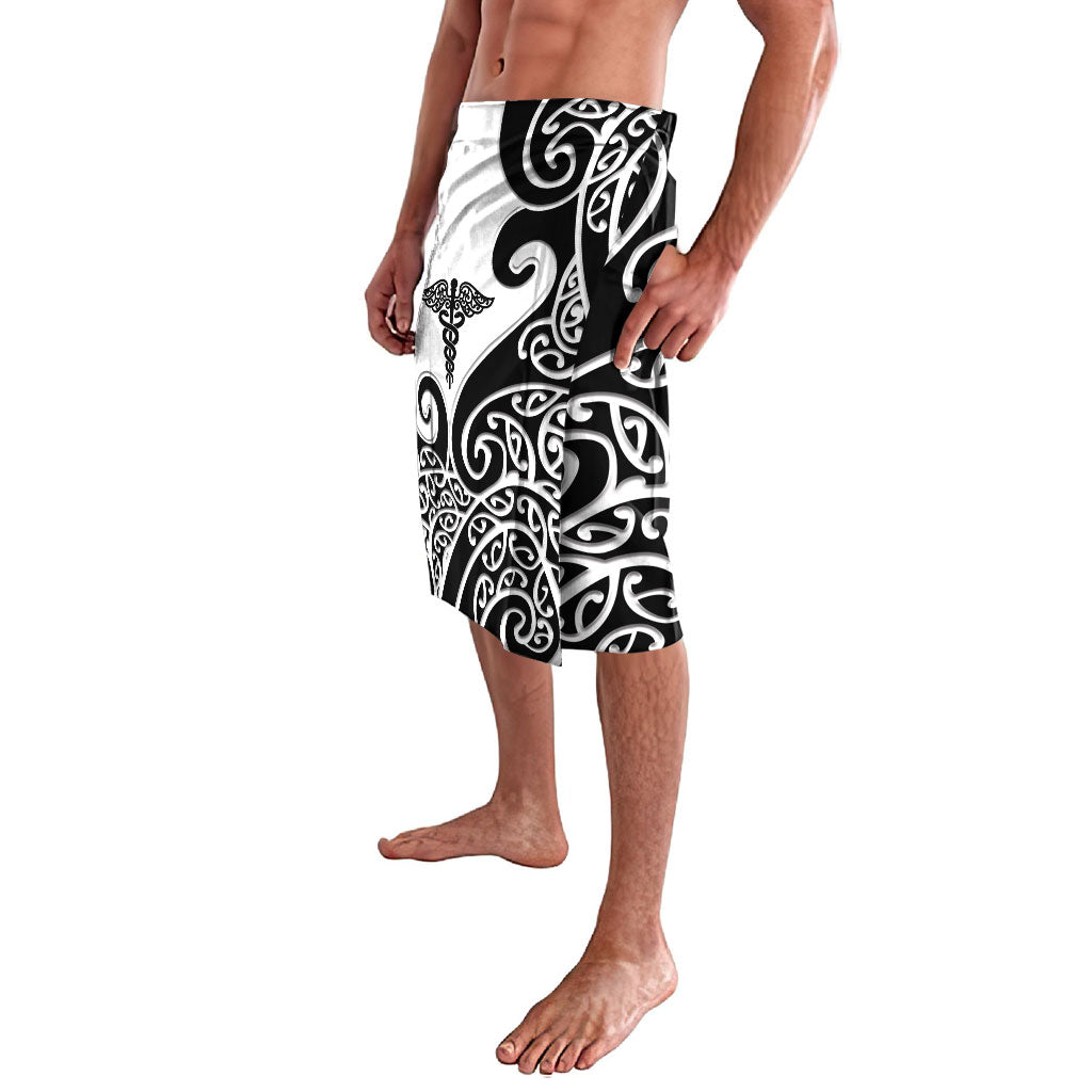 New Zealand Nurse Lavalava Maori Koru Black Version