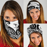 Personalised New Zealand Nurse Neck Gaiter Maori Koru Black Version LT05 - Polynesian Pride