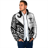 Personalised New Zealand Nurse Padded Jacket Maori Koru Black Version LT05 - Polynesian Pride
