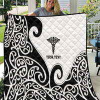 Personalised New Zealand Nurse Quilt Maori Koru Black Version LT05 Black - Polynesian Pride