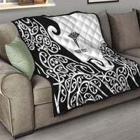 Personalised New Zealand Nurse Quilt Maori Koru Black Version LT05 - Polynesian Pride