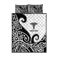 Personalised New Zealand Nurse Quilt Bed Set Maori Koru Black Version LT05 - Polynesian Pride
