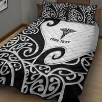 Personalised New Zealand Nurse Quilt Bed Set Maori Koru Black Version LT05 - Polynesian Pride